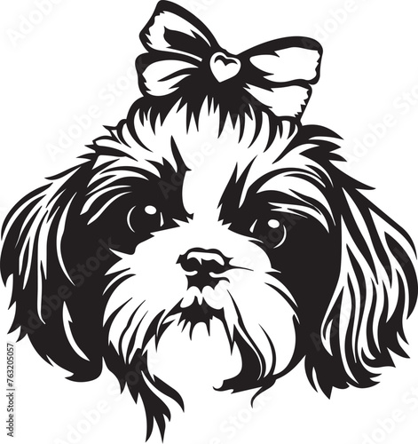 cute shih tzu dog breed illustration