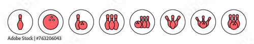 Bowling icon vector illustration. bowling ball and pin sign and symbol.