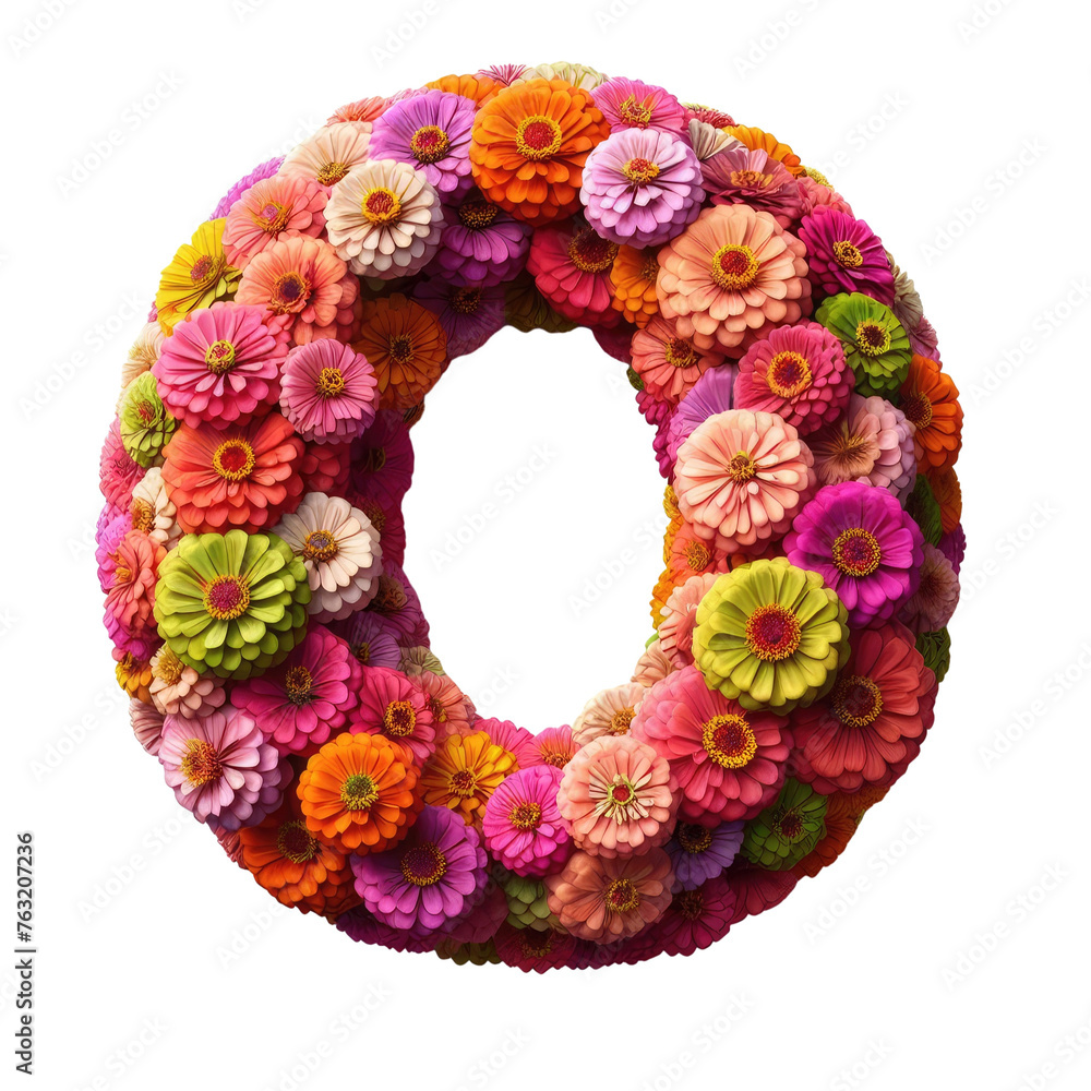 Isolated Floral Letter on a Clear PNG Canvas, Generative AI Isolated Floral Letter on a Clear PNG Canvas, Generative AI