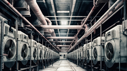 A room equipped with ventilation containers