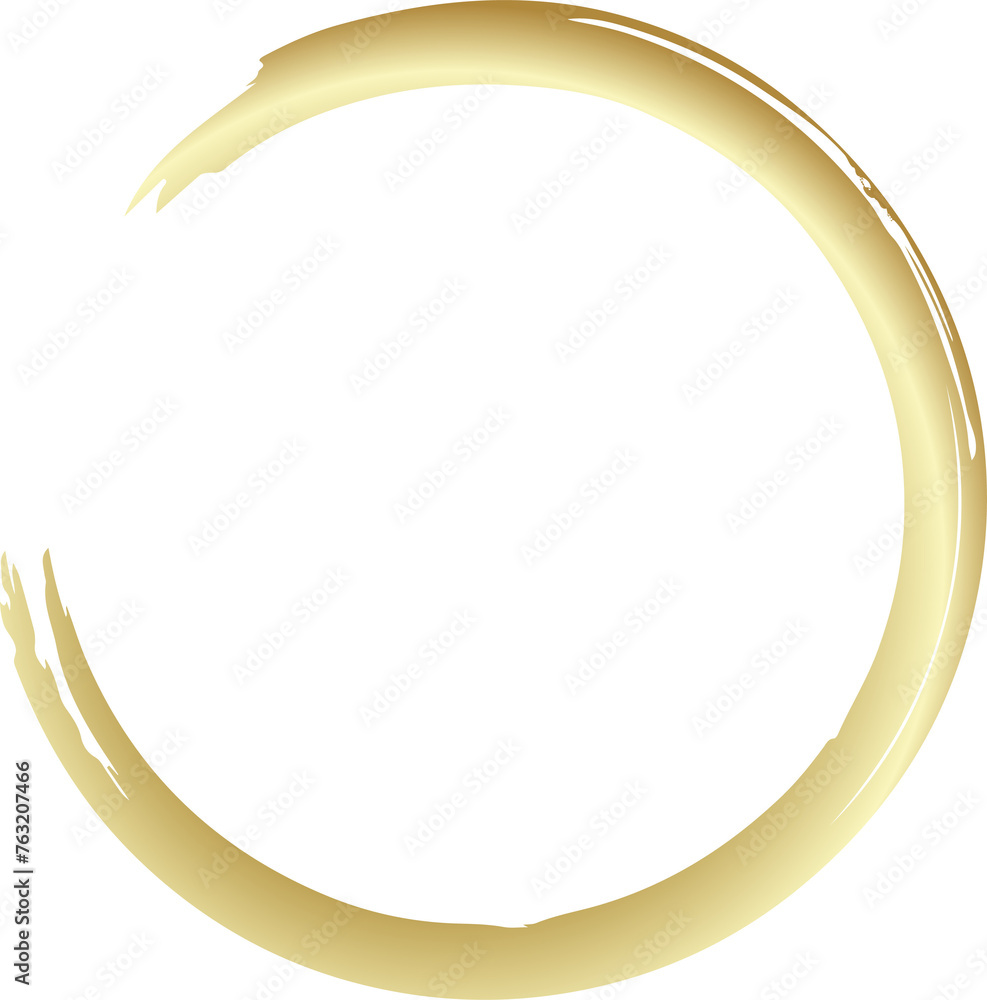 Gold circle line brush set. Element for design Gold circle line brush set. Element for design