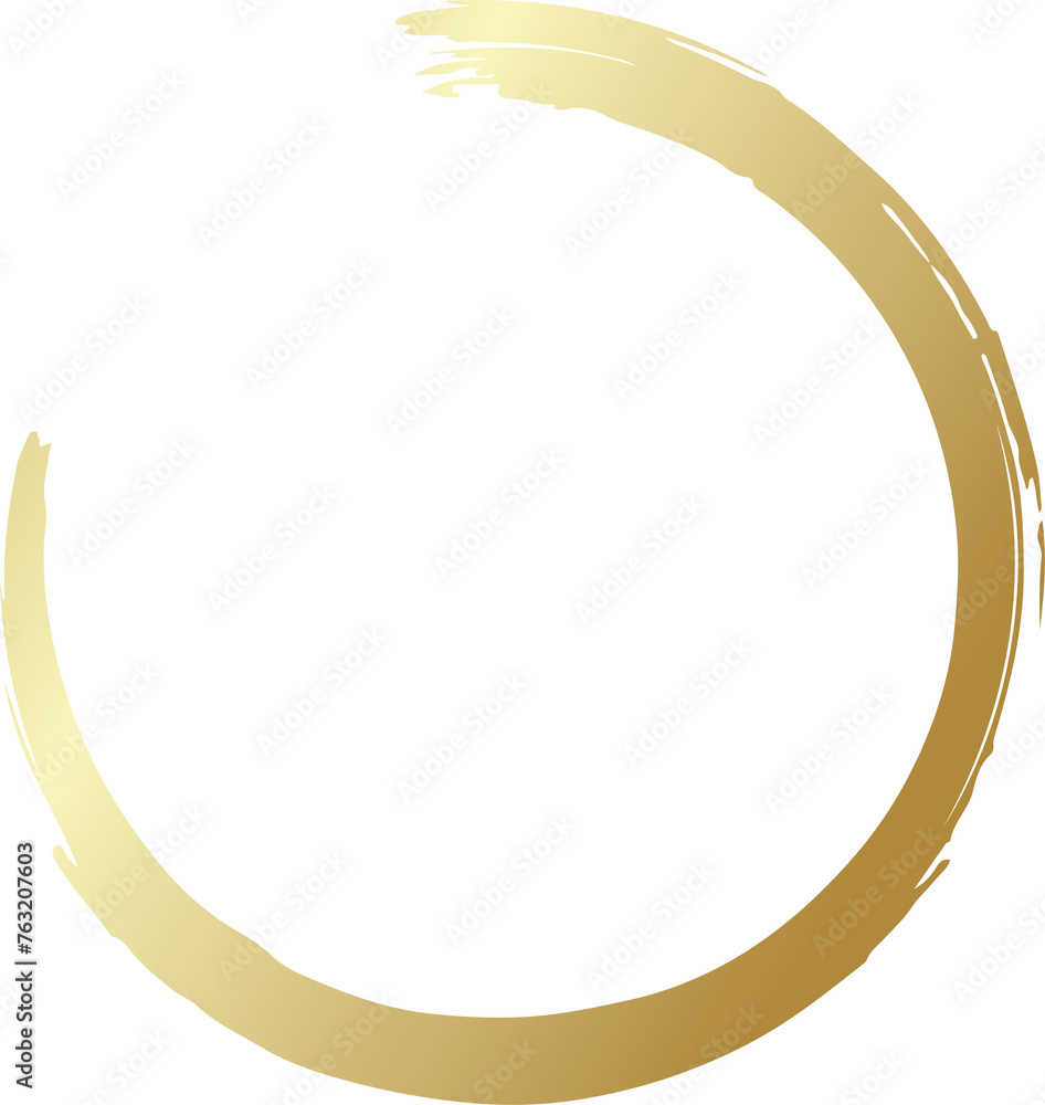 Gold circle line brush set. Element for design Gold circle line brush set. Element for design