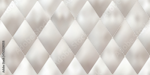 Silver white mattress surface with smooth silky seamless texture. Padded furniture upholstery with buttons at the corners of diamonds. Soft blanket, quilted fabric. Gradient mesh vector illustration