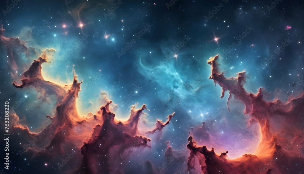 A Cosmic Inspired Artwork Featuring Vibrant Nebula Upscaled 2