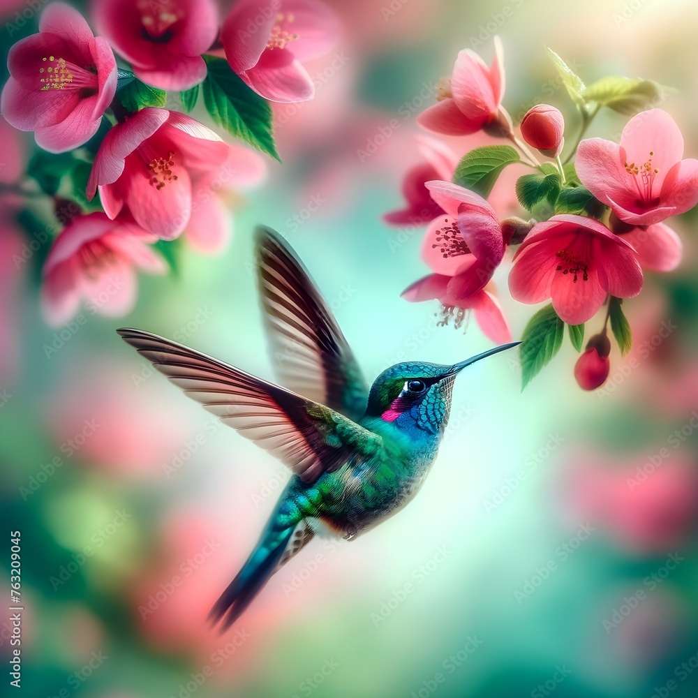 Petals and the Wings of a Beautiful Bird