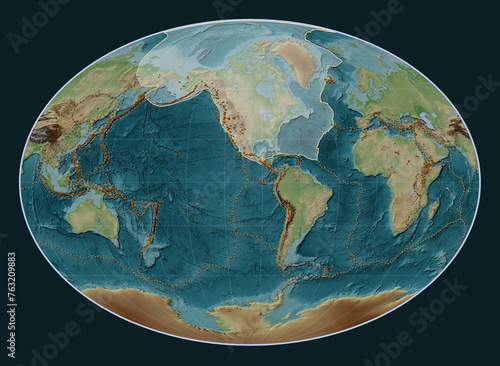 North American tectonic plate. Fahey. Volcanoes and boundaries