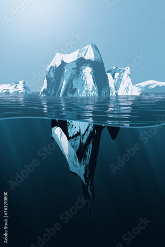 split underwater view of ic...