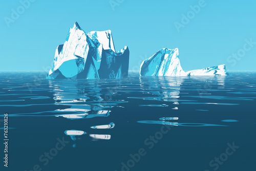 iceberg floating on water, ...