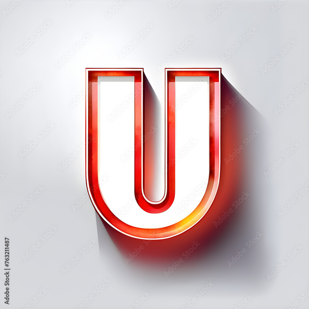 Bold Red Neon Capital Letter U Icon: Striking Typography Design(Generative AI) Bold Red Neon Capital Letter U Icon: Striking Typography Design(Generative AI)