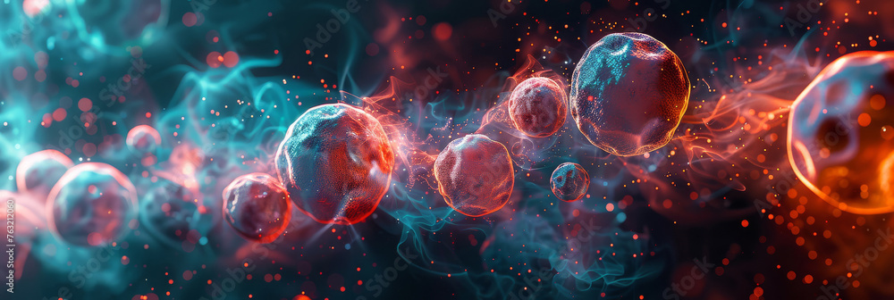 Vivid Microscopic Pathogens. Detailed 3D render of pathogens in vibrant colors. Vivid Microscopic Pathogens. Detailed 3D render of pathogens in vibrant colors.