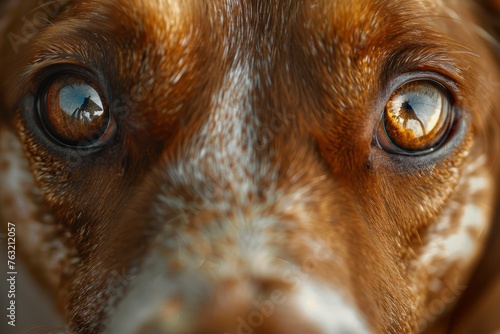 Intimate Glimpse into a Pet's Soulful Eyes, Companionship Embodied photo
