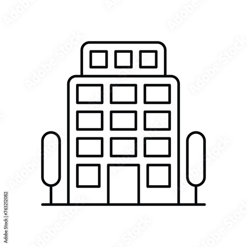 Thin Line Bulding vector icon