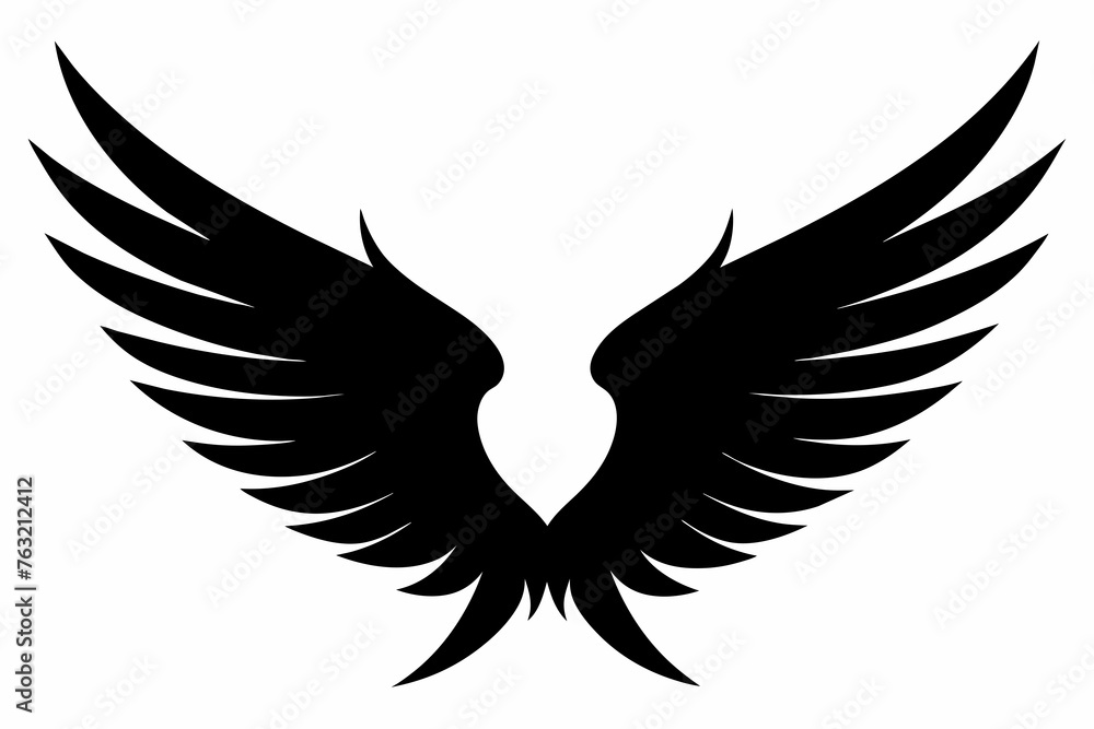 Wings silhouette of vector illustration 