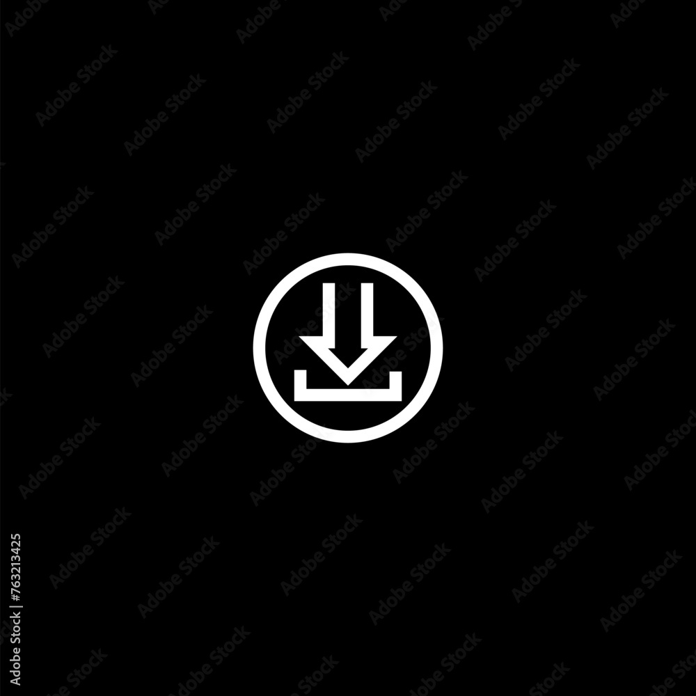 Download icon image isolated on black background Download icon image isolated on black background