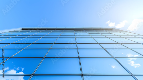 Reflective Skyscrapers  Business Office Buildings - A Looking Up At A Building With Glass Windows