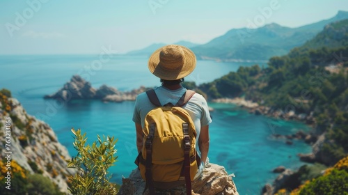 Caucasian Tourist Dreaming Getaway