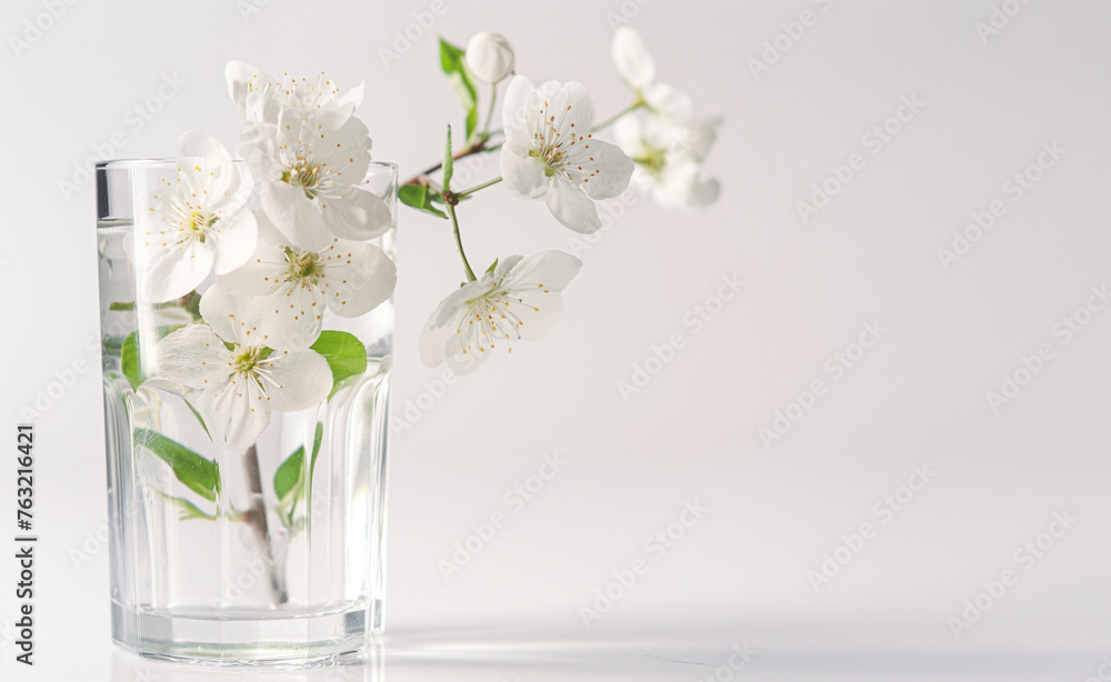 Blossoming Spring: Capturing Nature's Renewal with a White Wildflower in Glass