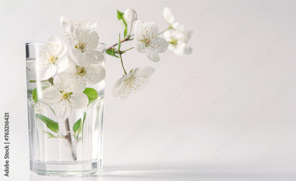 Blossoming Spring: Capturing Nature's Renewal with a White Wildflower in Glass Blossoming Spring: Capturing Nature's Renewal with a White Wildflower in Glass