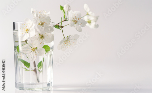 Blossoming Spring  Capturing Nature s Renewal with a White Wildflower in Glass