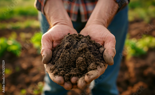 Hands of Harvest: Close-Up of a Farmer Tending Soil