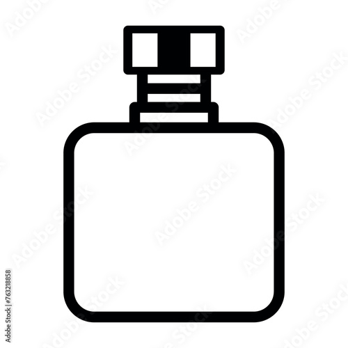 black vector perfume icon on white background photo