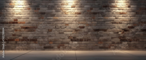 Illuminated brick wall