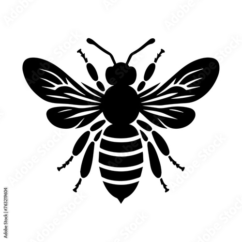 a silhouette of a queen bee on a white background