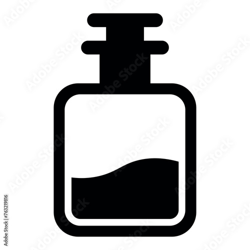 black vector perfume icon on white background