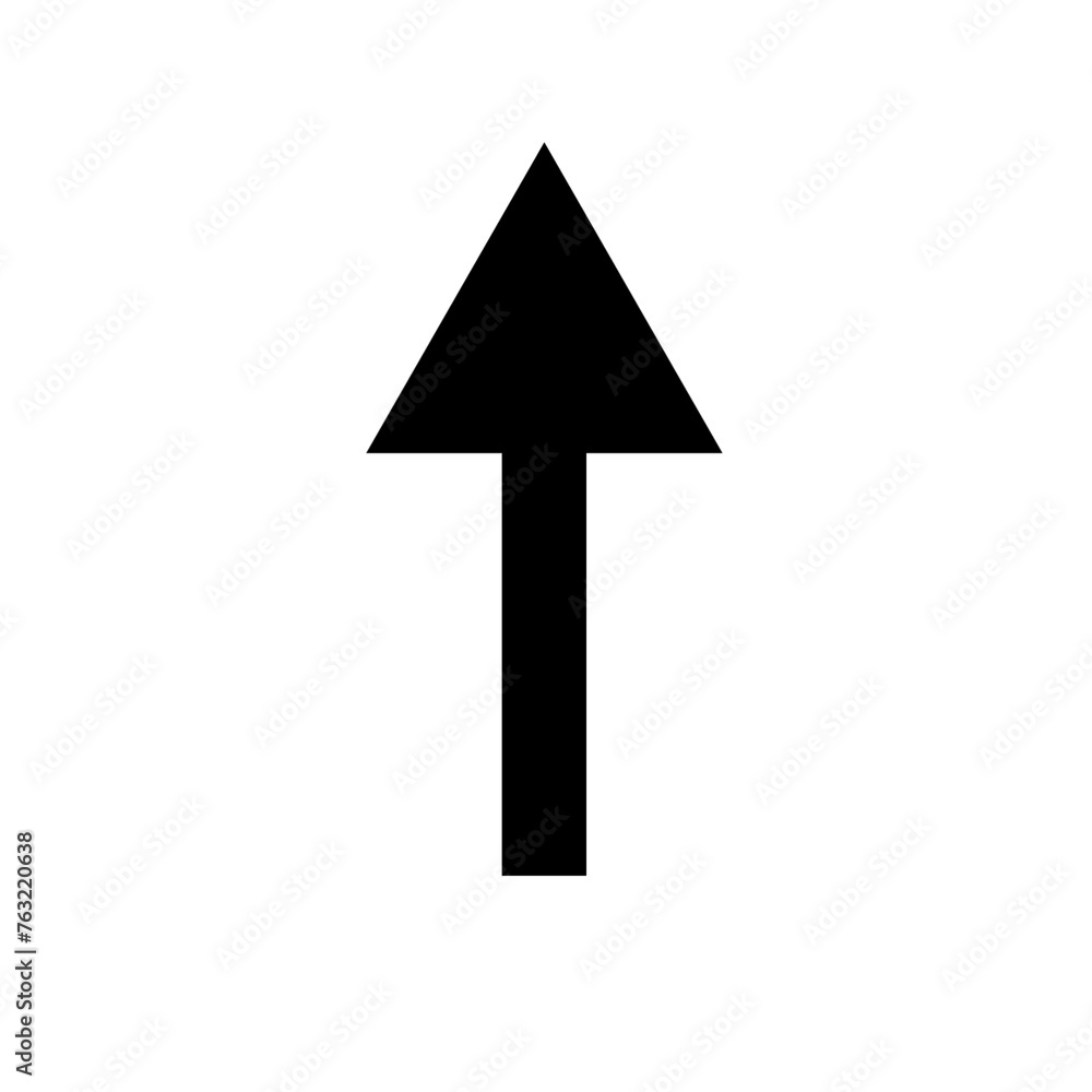 Arrow up icon , black arrow upward direction 