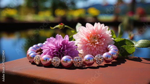 A charming pearl that reflects the rainbow of flowers, like a small piece of mag © JVLMediaUHD
