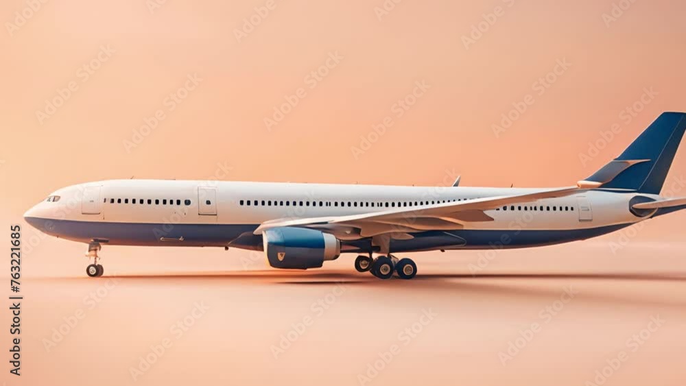 Takeoff animation: Plane ascending against beige backdrop, depicted in motion. Takeoff animation: Plane ascending against beige backdrop, depicted in motion.