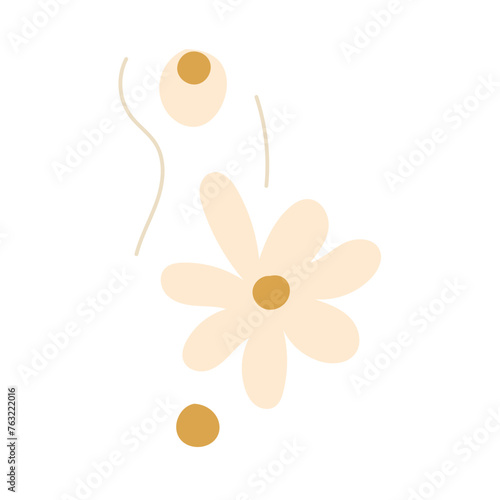 Simple Doodle Flower Icon. Doodle Isolated Floral Symbol Element Design.	 photo