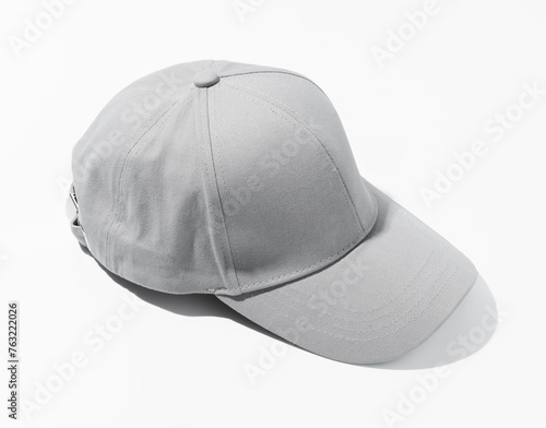 Grey Baseball Cap on White Background
