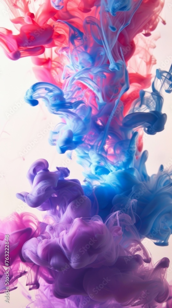 Abstract swirls of colored ink in water