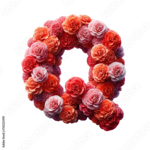 Isolated Floral Letter on a Clear PNG Canvas  Generative AI