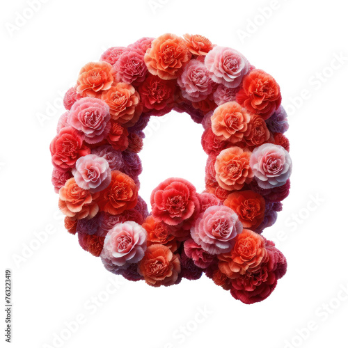 Isolated Floral Letter on a Clear PNG Canvas, Generative AI