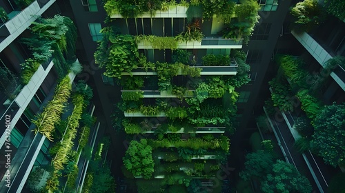 Vertical Forest City  Fusing Lush Greenery with Urban Architecture for a Harmonious Environment. Concept Green Architecture  Sustainable Design  Urban Nature Integration