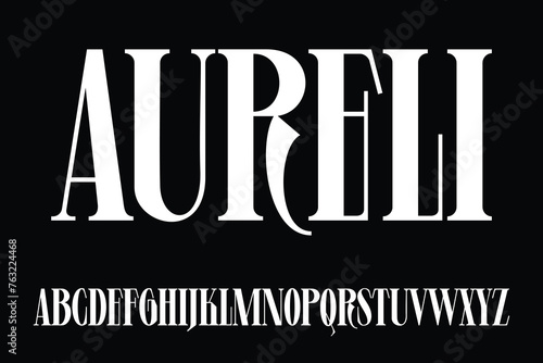 Condensed luxury display font vector