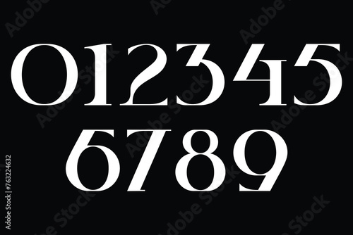 Luxury number display font vector