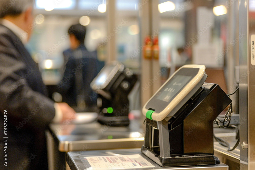 Implement a biometric passport scanning system to expedite the check-in process at airports.