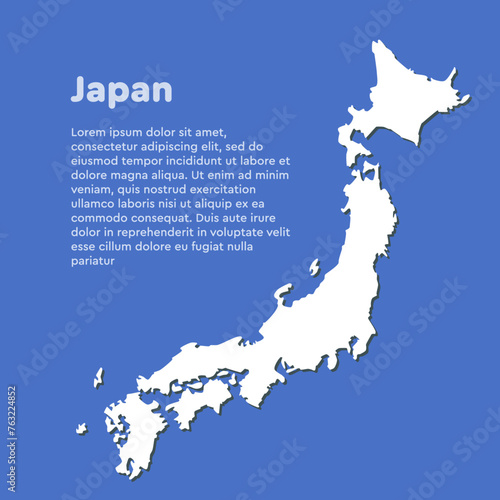 Japan vector country map, Japanese islands