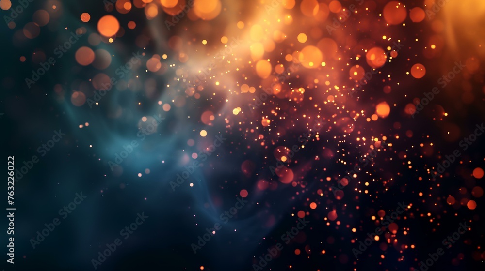 abstract background of glittering particles with bokeh defocused lights