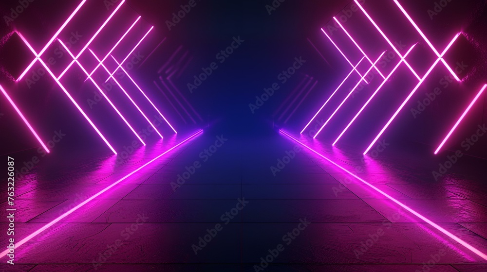 3D abstract background with neon lights. neon tunnel. space construction. 3D abstract background with neon lights. neon tunnel. space construction.
