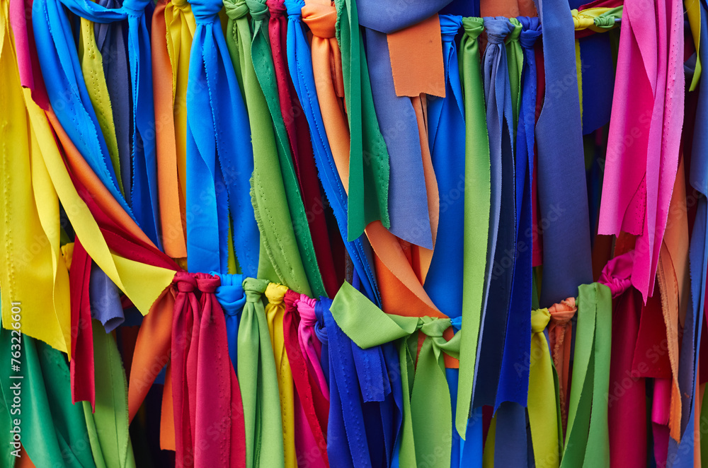Background of colorful textile ties