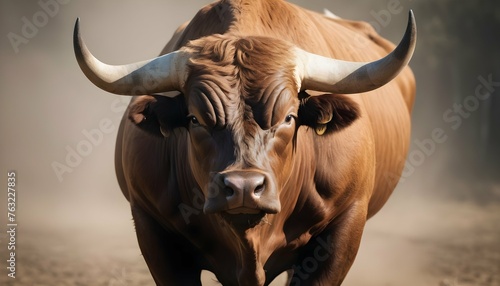 A Bull With A Fierce Expression Upscaled photo