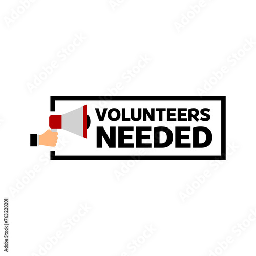 Volunteers needed banner for business, marketing and advertising. Vector illustration.