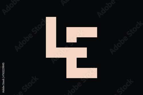 Letter L E logo design template