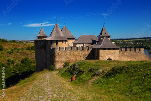 Khotyn fortress, complex of fortifications situated on the hilly right bank of the Dniester in Khotyn, Western Ukraine photo