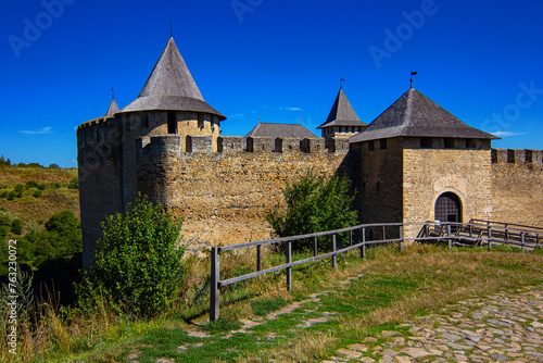 Gate of the Hotyn fortress, fortification situated on the right bank of the Dniester in Khotyn, West Ukraine photo