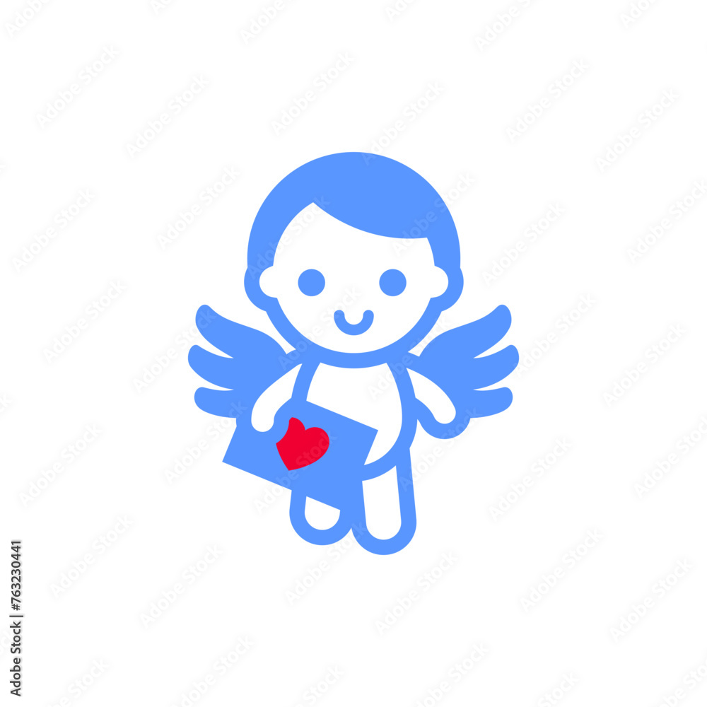 cupid icon or Valentines day symbol, holiday sign designed for celebration, vector trendy modern style.